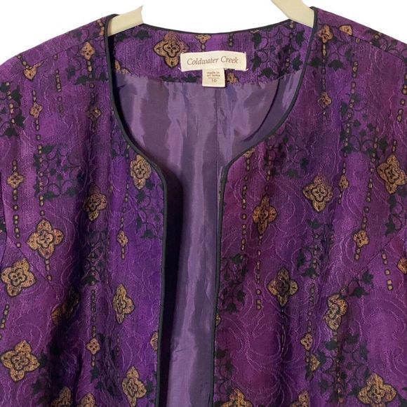 Coldwater‎ Creek Jacket Women's Size 10 Purple art boho - Picture 4 of 8